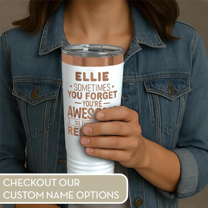 Spotted Dog Company Inspirational Tumbler, Inspirational Gifts for Men Dad Father Wife Sister Women, Birthday For Him Her, You?셱e Awesome Tumbler, Teacher Coworker Gifts 20oz White Copper