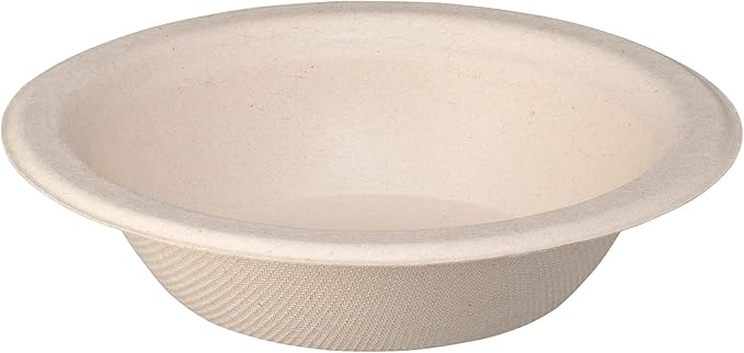 GUSTO [12 oz - 125 Count Heavy-Duty 100% Compostable Kraft Paper Bowls ??Eco-Friendly Disposable Sugarcane Soup Bowls (Formerly Comfy Package)