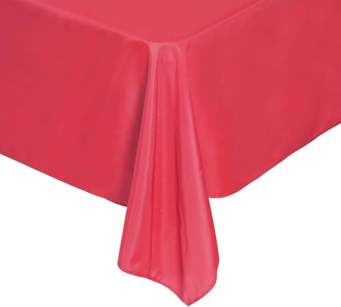 Cupuamon Rectangle Tablecloth 90x132 inch Washable Polyester Fabric Table Cloth for Wedding Party Dining Banquet Decoration（90x132, Red）