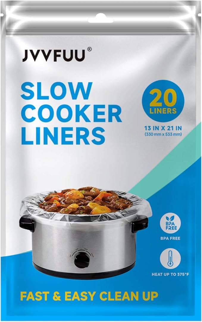 Slow Cooker Liners 3-8 Quart, Cooking Bags Large Size 13"x 21", Slow Cooker Bags Disposable Oval Large For Crock Pot (20)