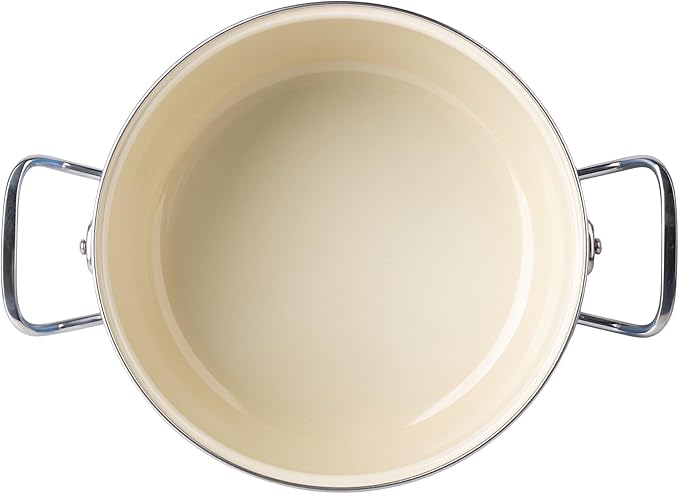 VITA 6-Quart Dutch Oven (Blue) with Lid for All Stove Tops (Enamel on Steel) Dishwasher & Oven Safe up to 500 ??- Quick & Even Heat Distribution - Enameled Interior is Non-Reactive & Easy to Clean