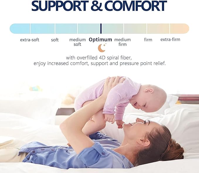 Mattress Topper King for Back Pain, Extra Thick Mattress Pad Cover, Plush Pillow Top, Deep Elastic Pocket, Grey