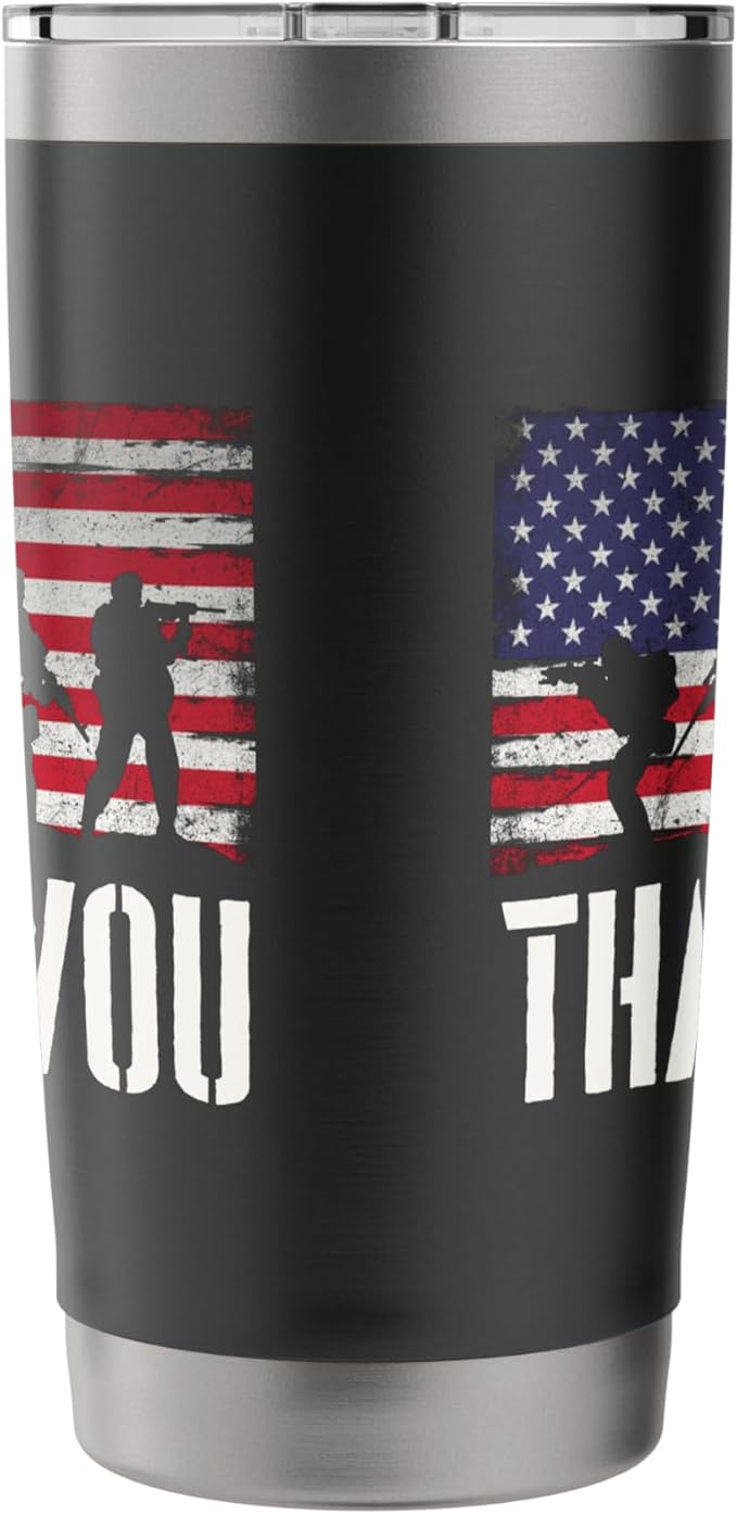 Thank You - Patriotic America Veterans Memorial Day Stainless Steel Insulated Tumbler