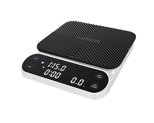 Maestri House S3 Coffee Scale with Timer, 3kg/0.1g Rechargeable Digital Scale, 3 Brew Modes, Adjustable Ratios & Flow Rate Display, Barista-Grade for Pour-Over, Espresso, French Press ?“White