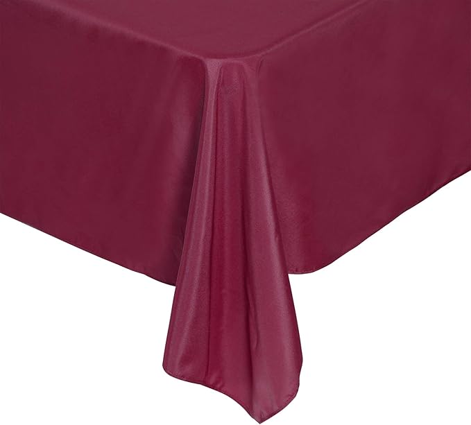 Cupuamon Rectangle Tablecloth 60x102 inch Washable Polyester Fabric Table Cloth for Wedding Party Dining Banquet Decoration（60x102, Burgundy）