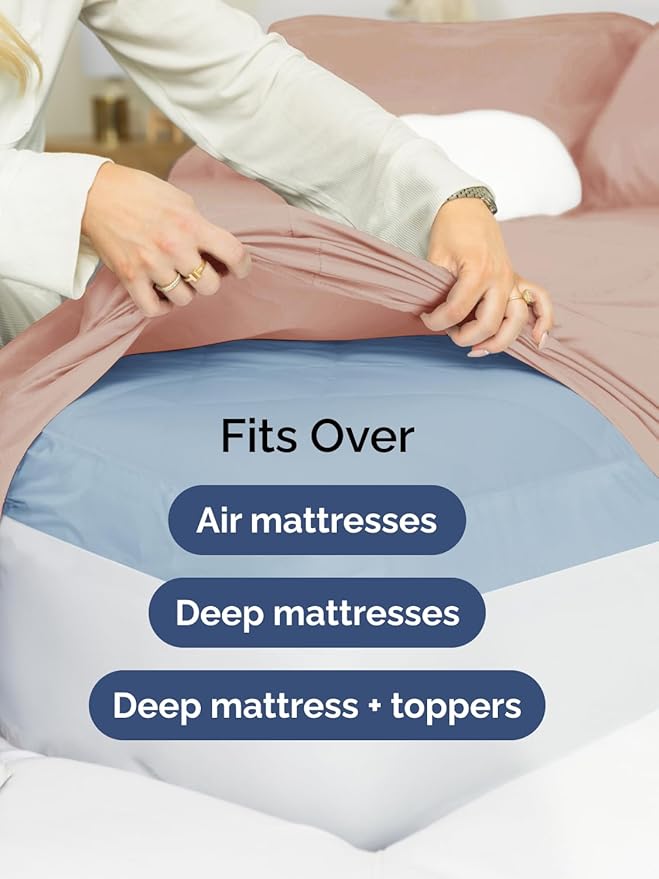 Extra Deep Pocket Twin XL Sheets - 3 Piece Breathable & Cooling Bed Sheets - Hotel Luxury Bed Sheet Set - Soft, Wrinkle Free & Comfy - Easily Fits Extra Deep Mattresses - Deep Pocket Mauve Sheets Set
