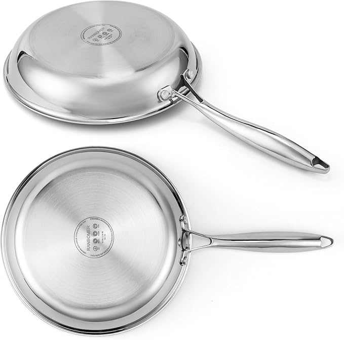 Stainless Steel Pan竊똍on-Toxic PFAS, PFOA & PTFE Free, Compatible With All Cooktops & Induction Safe, Oven Safe Pan for Searing & Saut챕ing, Long Lasting Cookware. (10 Inch)
