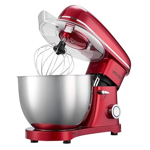 VEVOR Stand Mixer, 8.2 QT Electric Kitchen Mixer, 660W Dough-Mixer, 6 + Pulse Speeds Tilt-head Food-Mixer with Stainless Steel Bowl, Dough Hook, Whisk, Beater, for Baking, Mixing, Whipping & Kneading