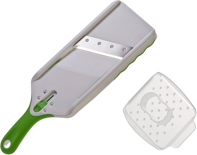 PrepSolutions Adjust-A-Slice Mandoline Slicer, Green ??Adjustable Thickness, Perfect for Vegetables, Fruits, and More