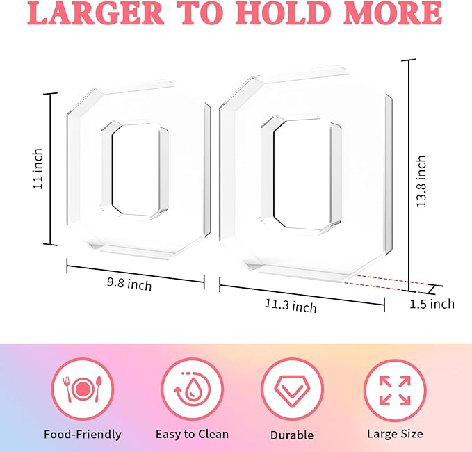13.8" Acrylic Letter Charcuterie Tray, Charcuterie Letters Fillable Box for Food, Reusable Serving Cake Candy Dish Display Tray for Birthday Anniversary Party Decoration (Letter O)