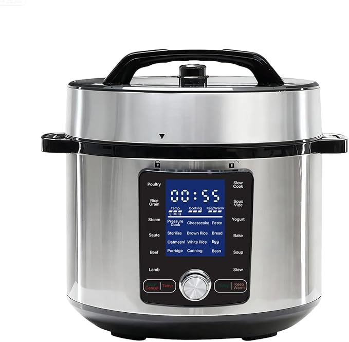 8-Quart Whisper Quiet 9-in-1 Electric Pressure Cooker, Slow Rice Cooker, Steamer, Sauté, Yogurt Maker, Warmer & Sterilizer, App With Over 800 Recipes, Stainless Steel, Duo Plus