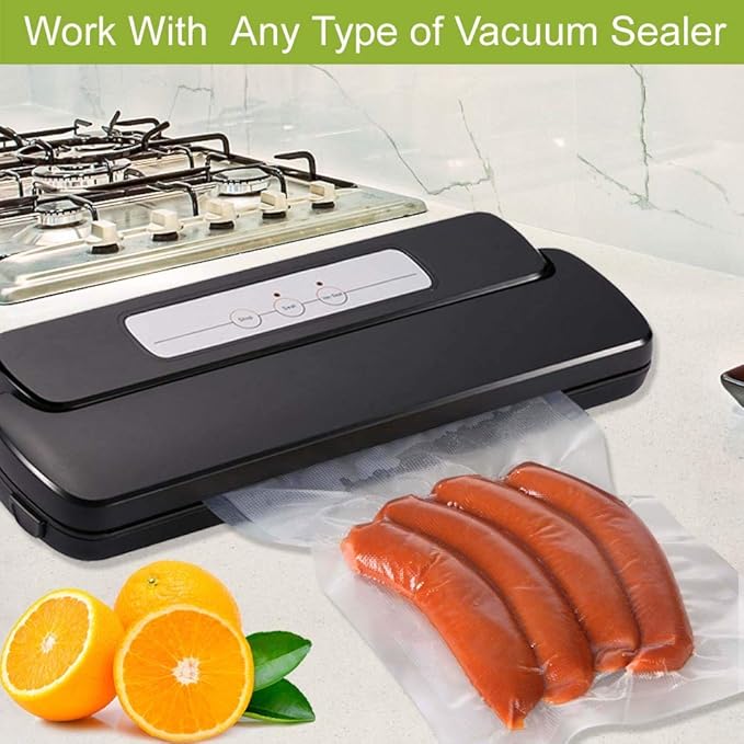 VacYaYa 4 Pack 8X50 Rolls (Total 200 feet) Vacuum Sealer Bags Rolls with BPA Free,Heavy Duty,Great for Sous Vide and Vac Seal storage Rolls