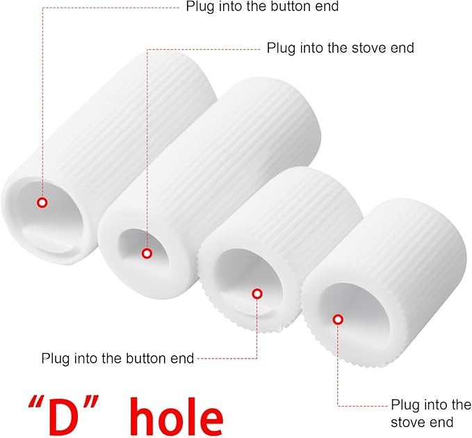 Jetec 4 Pack Control Knobs Replacement with 12 Adapters for Oven/Stove/Range, Please Check Carefully Whether The Dimensions in Figure Match(White)