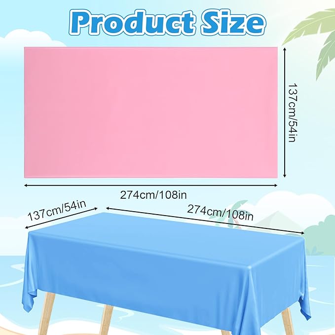 Afcabakila Plastic Table Cloth Disposable 12 Pack, 54 x 108 Inch Reuseable Colorful Rectangle Waterproof Table Cloths for Birthday, Wedding, Picnic & Party Decor, Leakproof & Sturdy, Rainbow Themes