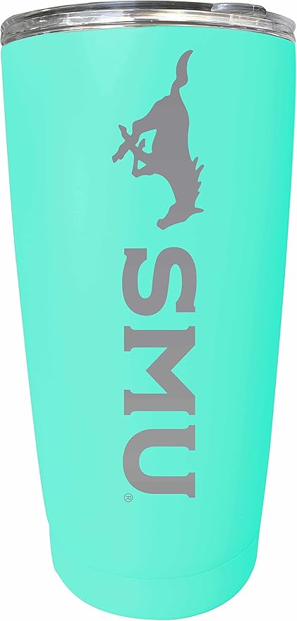 Southern Methodist University Etched 16 oz Stainless Steel Tumbler (Seafoam) Officially Licensed Collegiate Product