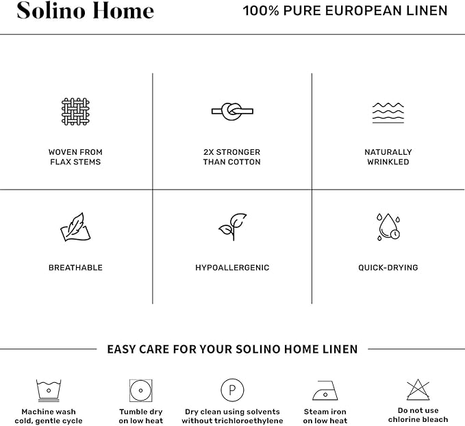 Solino Home Linen Black Tablecloth 60 x 144 Inch - 100% Pure Linen Rectangular Tablecloth - Machine Washable Table Cloth for Winter, Easter - Fete