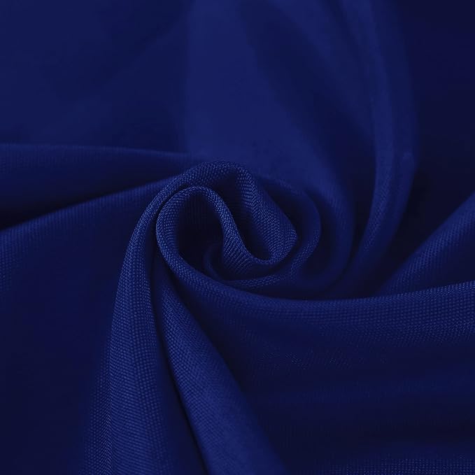 Fokitut 6 Pack Round Tablecloth, 132 Inch, Stain Resistant and Wrinkle Polyester Table Cloth, Fabric Table Cover for Kitchen Dining, Wedding, Party, Holiday Dinner-Royal Blue