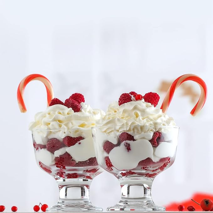 LAV Ice Cream Glass Bowls 6 Piece- Glass Dessert Cups for Dessert, Dish 9.5 oz - Clear Bowls Dessert