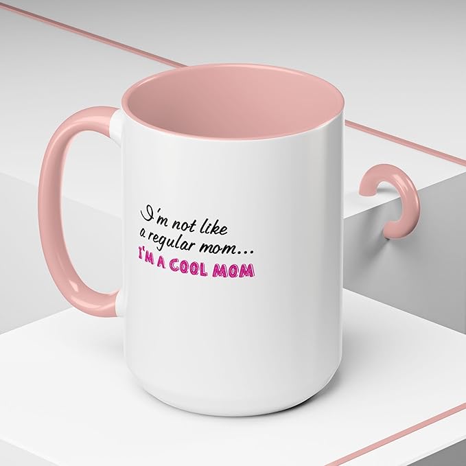 Cool Mom Accent Coffee Mug - Gift for Mother's Day, Birthdays, Coffee Lovers, Moms, Fun Kitchen Decor, Cool Regular Mom Cup