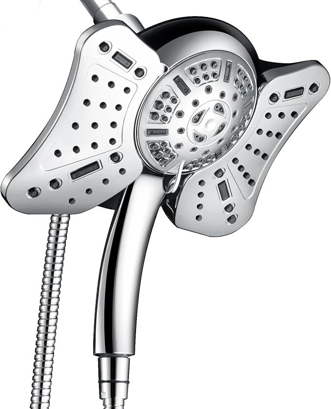 GRICH Shower Head with Handheld Spray Combo: 2 in 1 Rainfall Shower Heads high pressure & Handheld Shower Head, 9 Spray Modes/Settings Detachable Shower Head with Hose cUPC and CEC Certification