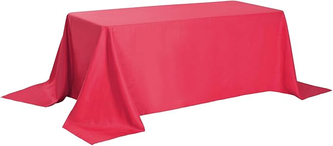 Cupuamon Rectangle Tablecloth 90x132 inch Washable Polyester Fabric Table Cloth for Wedding Party Dining Banquet Decoration（90x132, Red）