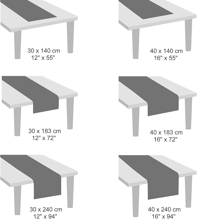 Myir JUN Table Runner, Vinyl Table Runner Indoor Arbitrarily Cropped Runner for Table Heatproof for Home Party (Black-Gray, 12 x 94 inch)
