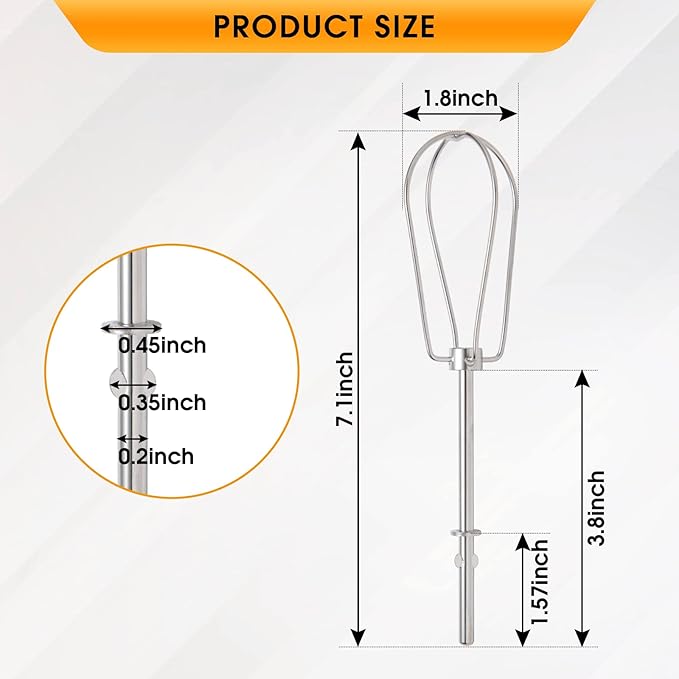 Hand Mixer Beaters Attachments for KitchenAid W10490648, KHM5APWH7, PS4082859