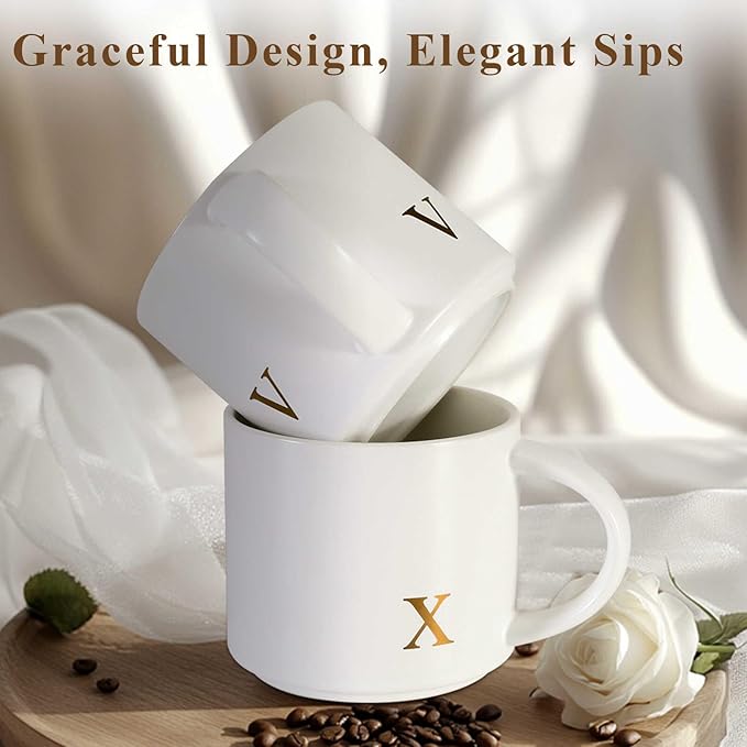 Monogrammed Ceramic Large Coffee Mug Tea Cup Women Thank you Appreciation Gratitude Gifts Female Teacher End of Year School Bus Driver Nurse Pastor Team Mom Coach Crossing Guard Scout Leader Doctor,I