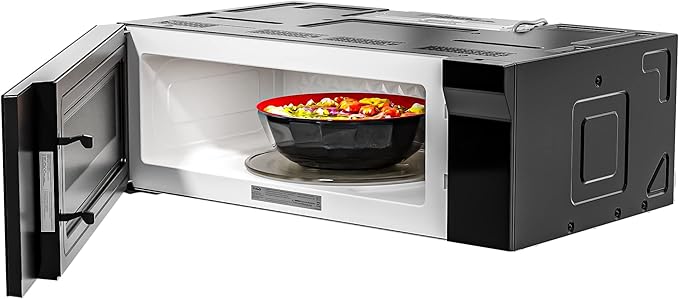 KoolMore 30 Inch Over-The-Range Low Profile Microwave, 1.2 Cu. Ft. Built-in, 10 Power Levels, 13.5??Glass Turntable, 1000-Watt Power, Advanced Air Vent, and Heat Circulation (KM-MLPOT-1SS)