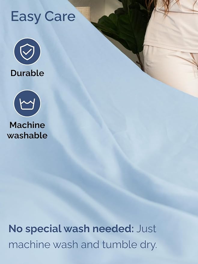 Extra Deep Pocket Full Sheets - 4 Piece Breathable & Cooling Bed Sheets - Hotel Luxury Bed Sheet Set - Soft, Wrinkle Free & Comfy - Easily Fits Extra Deep Mattresses - Deep Pocket Light Blue Sheets