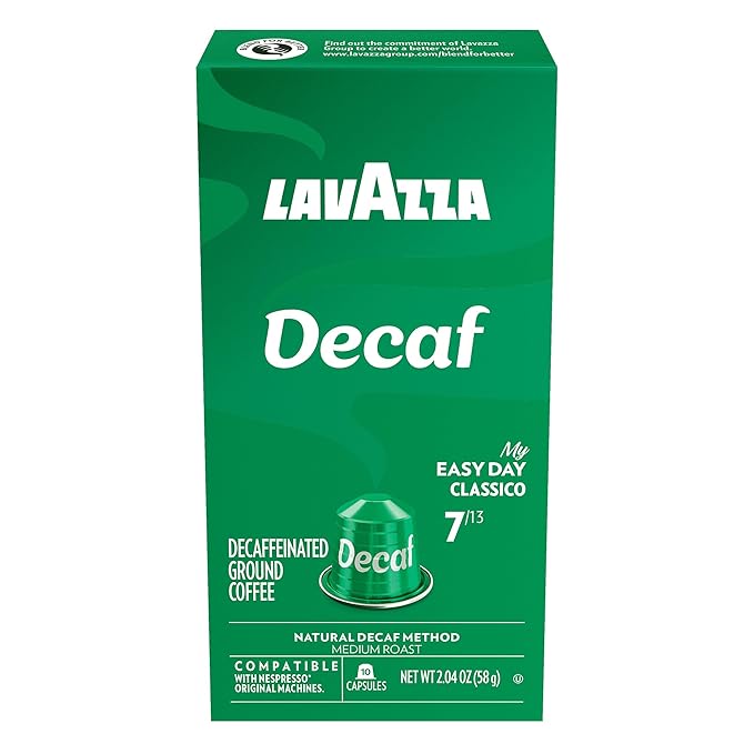 Lavazza Espresso Maestro Decaf (DEK) Aluminum Capsules Compatible with Nespresso* Original Machines, Medium Espresso Roast, Arabica and Robusta Blend (60 Capsules) - Packaging May Vary