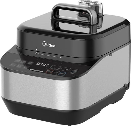 Midea Electric Pressure Cooker, 14째 Inclined Panel, 8-in-1 Olla de Presion, Multi-Functional Programmable Slow Cooker, Rice Cooker, Steamer, Saut챕 Pan, Yogurt Maker and More, 5 Quart