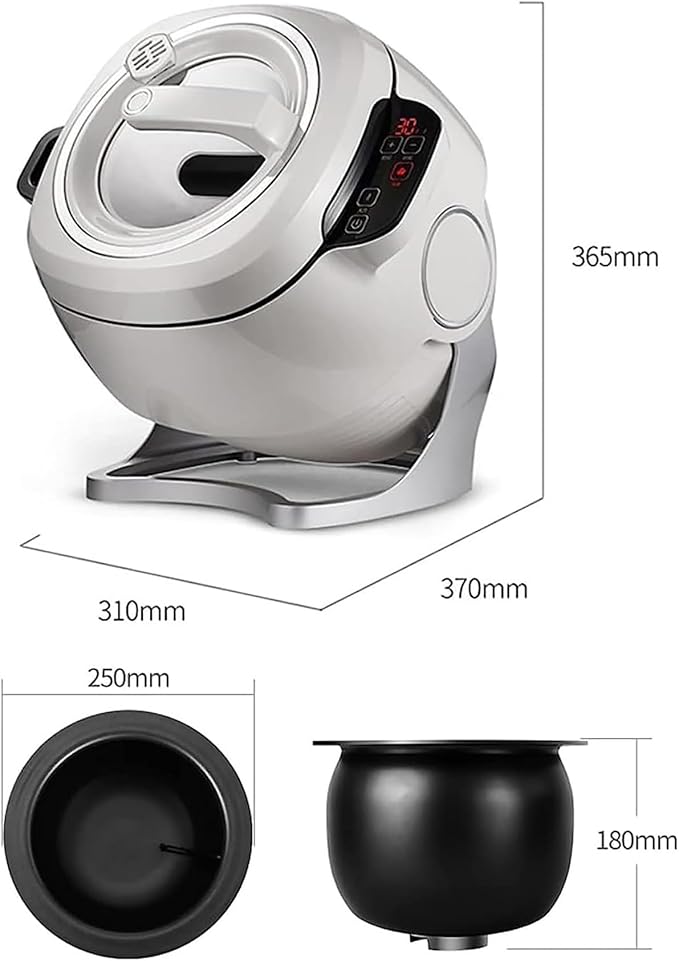 Commercial Food Processor, 6L Intelligent Automatic Cooking Machine with 360° Rotating and 3D All-round Heating, Smart Touch Screen, for Home Restaurant