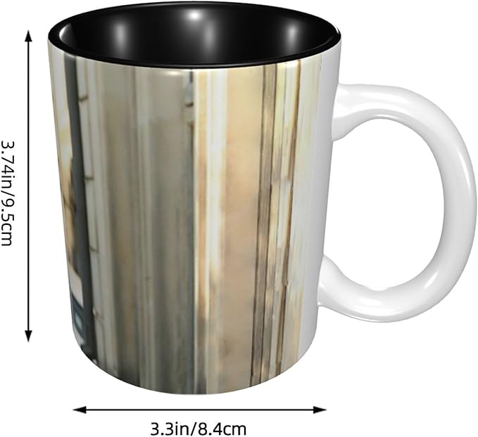 Custom Color Mugs with Partial or Full-Size Printing Customizable Photos and Text Coffee Mugs Creative Multicolor Designs Image (Full-Width, Black)