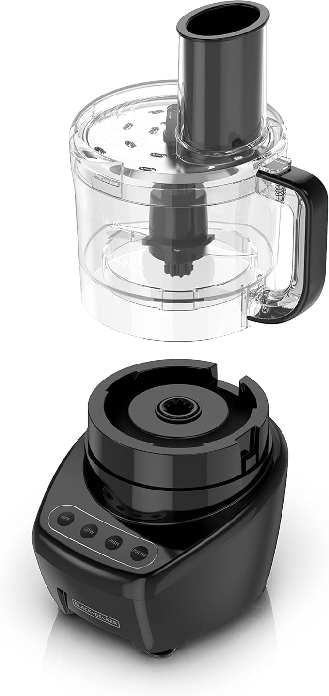 BLACK+DECKER Food Processor and Vegetable Chopper, Stainless Steel Blade, 8-Cup Capacity, 450W Power with Attachments to Shred, Slice, Mince, Grind, and Puree (Pack of 2)