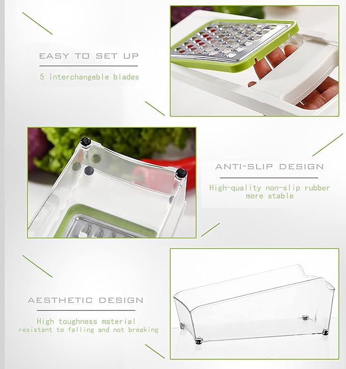 ADODU Graters For Kitchen, Cheese Grater with Container, Mandoline Slicer For Kitchen, Vegetable Grater, Carrot Shredder, Julienne Slicer and Peeler, Potato Slicer