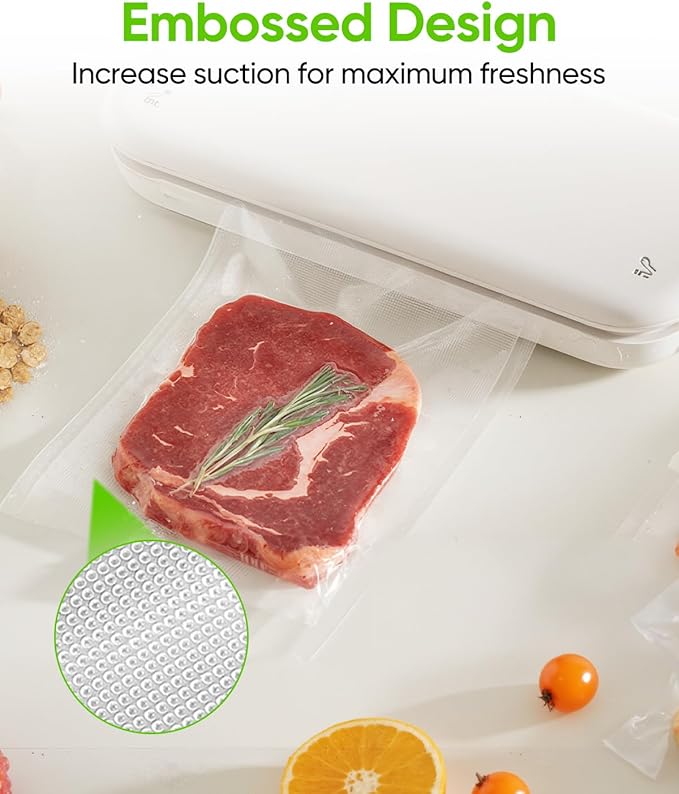 Vacuum Sealer Bags for Food, Food Saver Space Saver Vacuum Storage Bags, 3 Rolls 11??x 10', BPA Free, Heavy-Duty Vacuum Storage Bags For Sous Vide-Compatible with Most Vacuum Sealers