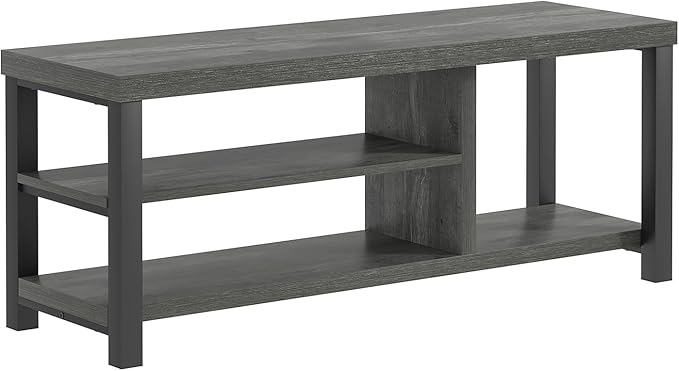 EXCEFUR Industrial Entryway Bench, Rustic Indoor Shoe Boot Storage Bench Seat for Living Room, Grey