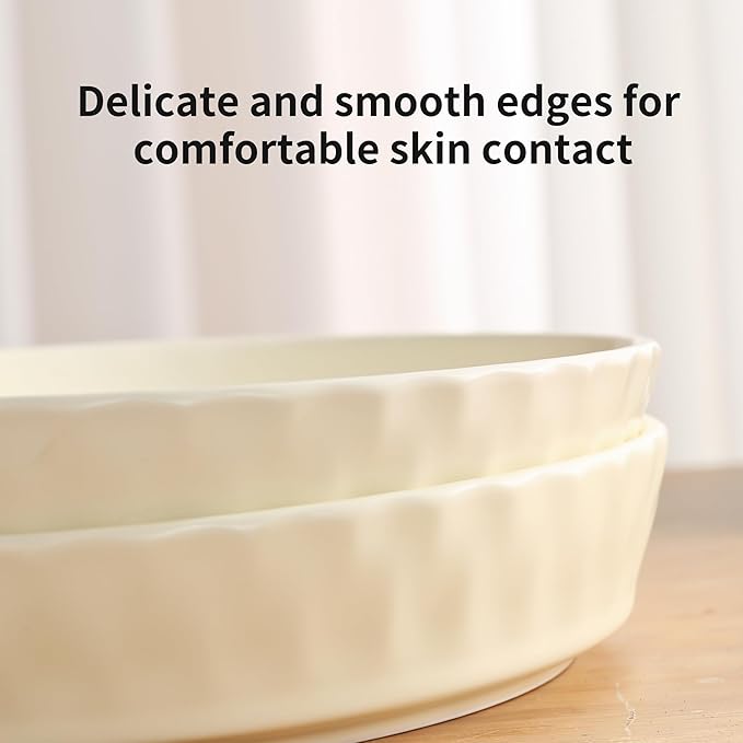 Dinner Plates Set of 4, 8 Inch Ceramic Salad Plates With High Rim for Pasta, Salad, Steak and Main Course, Microwave, Oven and Dishwasher Safe - Apricot