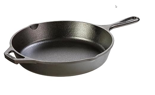 Lodge 10.25 Inch Cast Iron Skillet ??Pre-Seasoned Frying Pan with Teardrop Handle ??Oven, Stovetop, Grill & Campfire Use ??Made in USA ??Durable, Non-Toxic, Even-Heating Cookware ??Black