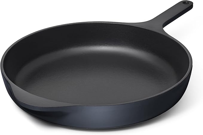 Caraway Cast Iron Skillet - 12??Enameled Cast Iron Pan With 3 Layer Enamel Coating - No Seasoning Required - Compatible With All Stovetops - Free From Forever Chemicals - Midnight Blue