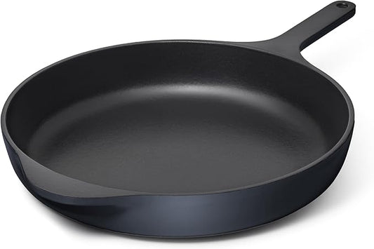 Caraway Cast Iron Skillet - 12??Enameled Cast Iron Pan With 3 Layer Enamel Coating - No Seasoning Required - Compatible With All Stovetops - Free From Forever Chemicals - Midnight Blue