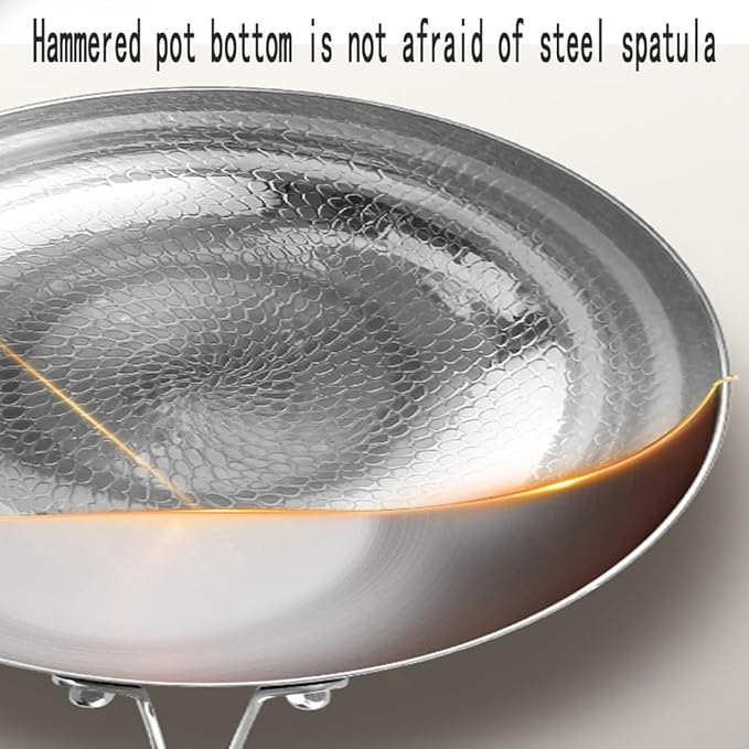 Titanium Hammered Soup Pot, Nonstick Soup Pot, Large Cooking Pot with Lid, Heavy Duty Induction Cooking Pot, Sturdy & Double Handle, Dishwasher Safe,with lid,11.02 in