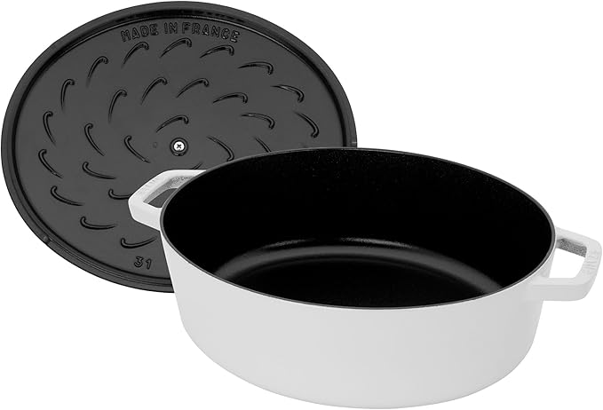 STAUB Cast Iron 6.25-qt Wide Oval Dutch Oven, Pure White