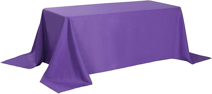 Cupuamon Rectangle Tablecloth 90x132 inch Washable Polyester Fabric Table Cloth for Wedding Party Dining Banquet Decoration（90x132,Purple）