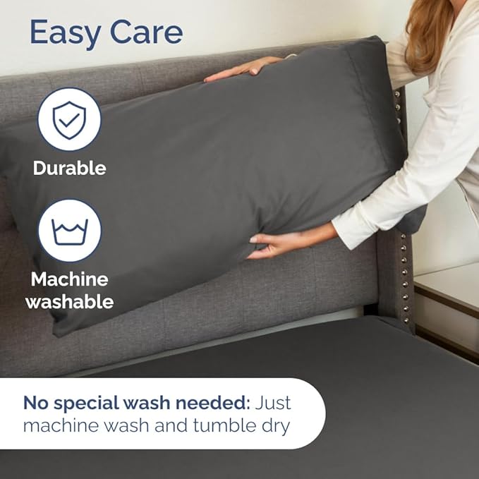 Extra Deep Pocket King Sheets - 4 Piece Breathable & Cooling Bed Sheets - Hotel Luxury Bed Sheet Set - Soft, Wrinkle Free & Comfy - Easily Fits Extra Deep Mattresses - Deep Pocket Charcoal Sheets Set
