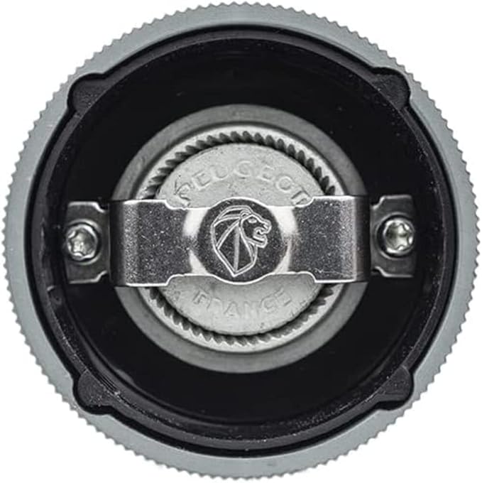 PEUGEOT- Line Salt Mill Classic Grind Adjustment-Aluminum and PEFC-Certified Wood - Made in France- Carbon Color.12 cm-4.75"