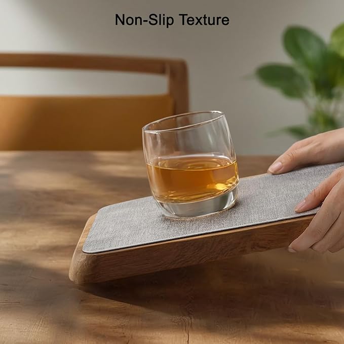 Myir JUN Reversible Vinyl Placemats Set of 8, Faux Leather Place Mats Dual Sided Waterproof Wipeable, Heat-Resistant Table Mats for Kitchen Dining Indoor Outdoor (12" x 17", Light Gray Reddish Brown)