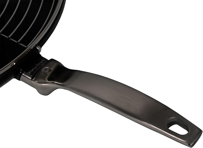Swiss Diamond Nonstick Hybrid Ceramic and Diamond-Infused Wok With Glass Lid & Tempura Rack, PFAS- and PFOA-free, Dishwasher & Oven Safe Up To 500 째F, 12.5-Inches