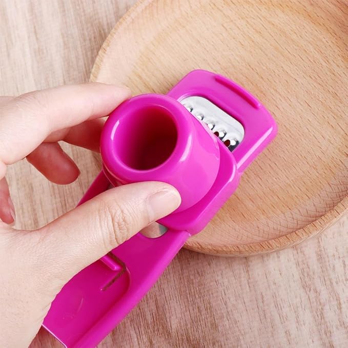 Mini Multifunction Garlic Ginger Grater Tool,Nutmeg Grinder,Kitchen Manual Fruit Vegetable Nuts Chopper Grinder,Graters Peeling,Grating and Slicing Tools (Rose Red)